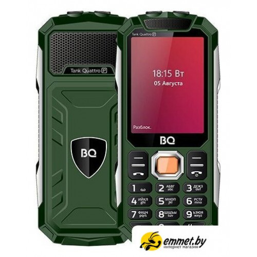 Кнопочный телефон BQ BQ-2817 Tank Quattro Power (зеленый)