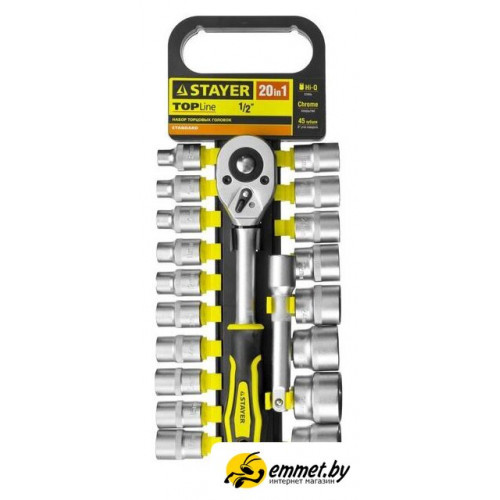 Набор трещотка с головками Stayer 27750-H20 (20 предметов)