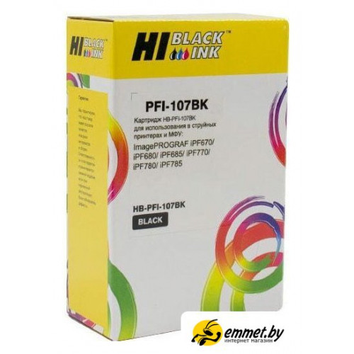 Картридж Hi-Black PFI-107BK (аналог Canon PFI-107BK)
