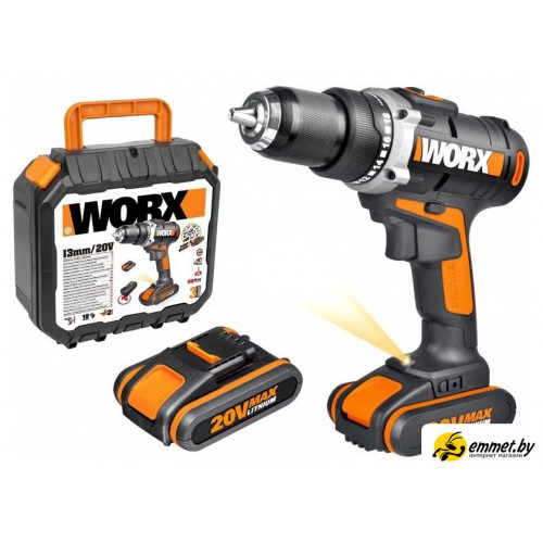 Дрель-шуруповерт Worx WX183.1 (с 2-мя АКБ, кейс)