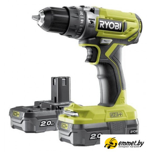 Ударная дрель-шуруповерт Ryobi R18PD2-220S 5133004459 (с 2-мя АКБ, сумка)