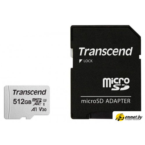 Карта памяти Transcend microSDXC 300S 512GB (с адаптером)