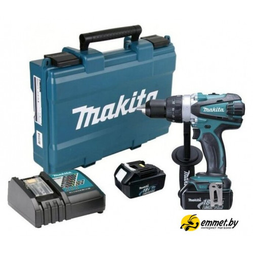 Дрель-шуруповерт Makita DDF458RFE (с 2-мя АКБ, кейс)