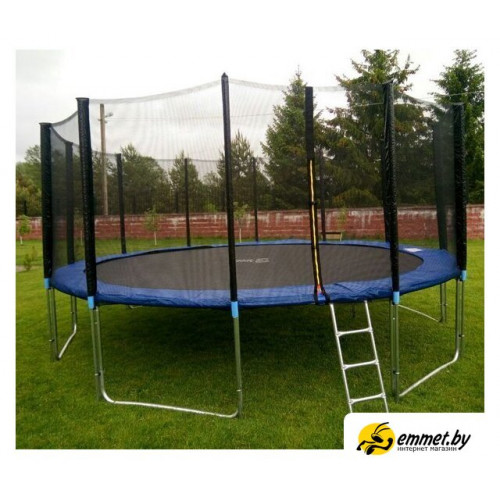 Батут Atlas Sport 490 см - 16ft Pro (с лестницей, внешняя сетка, синий)