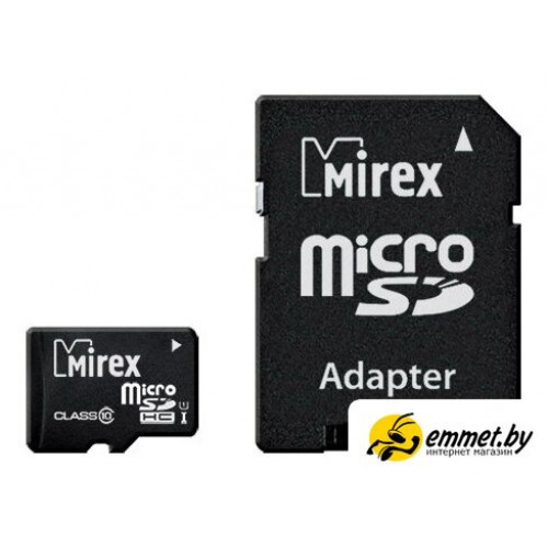 Карта памяти Mirex microSDHC UHS-I (Class 10) 32GB + адаптер [13613-ADSUHS32]