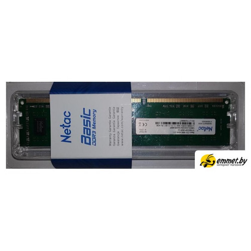 Оперативная память Netac Basic 4GB DDR3 PC3-12800 NTBSD3P16SP-04