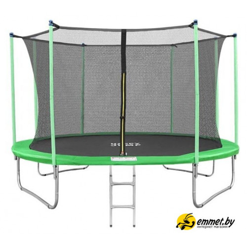 Батут Happy Jump 12ft-i Pro 374 см с внутренней сеткой и лестницей