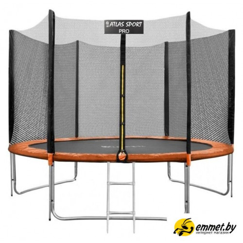 Батут Atlas Sport 252 см - 8ft Pro (с лестницей, внешняя сетка, оранжевый)