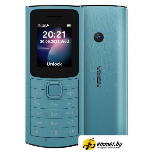 Кнопочный телефон Nokia 110 4G Dual SIM (бирюзовый)