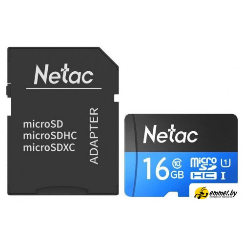 Карта памяти Netac P500 Standard 16GB NT02P500STN-016G-R (с адаптером)