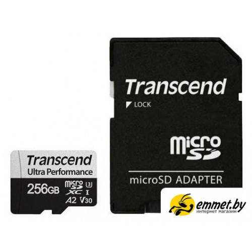 Карта памяти Transcend microSDXC 340S 256GB (с адаптером)