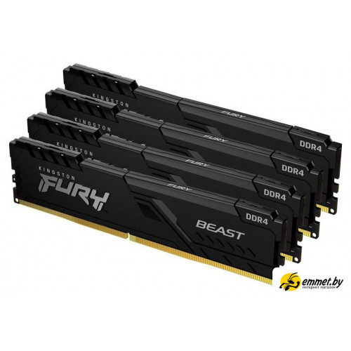 Оперативная память Kingston FURY Beast 4x16GB DDR4 PC4-25600 KF432C16BB1K4/64