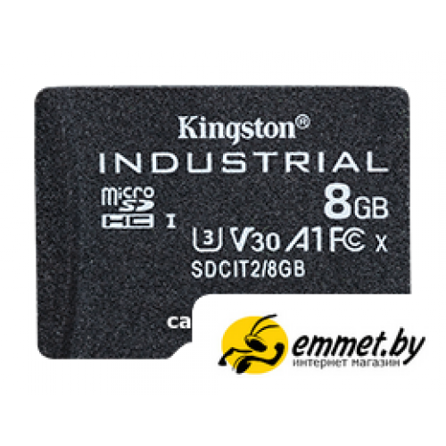 Карта памяти Kingston Industrial microSDHC 8GB SDCIT2/8GBSP