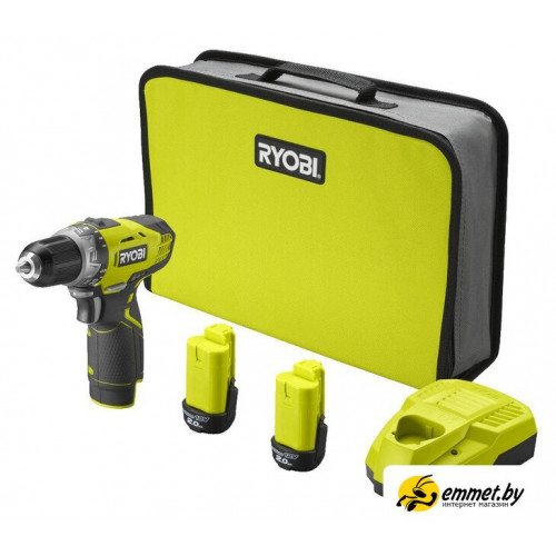 Дрель-шуруповерт Ryobi RCD1201-220S 5133005059 (с 2-мя АКБ, сумка)