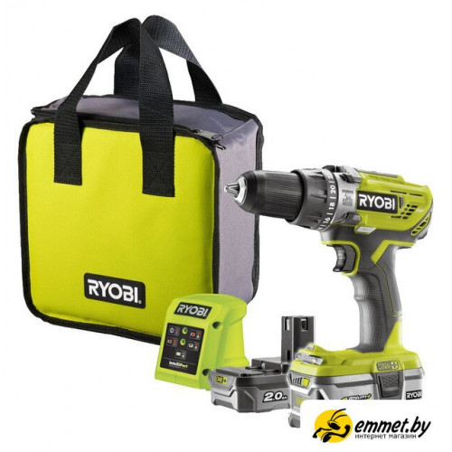 Ударная дрель-шуруповерт Ryobi R18PD3-242S 5133003820 (с 2-мя АКБ 4 Ah + 2 Ah, сумка)