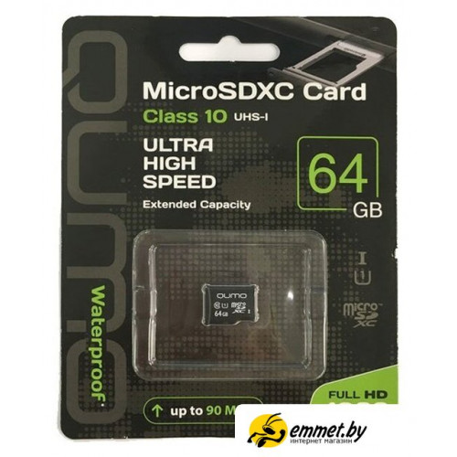 Карта памяти QUMO microSDXC QM64GMICSDXC10U1NA 64GB