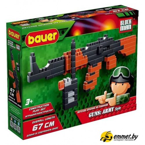 Конструктор Bauer Block man 872 Автомат АК-47 и портативная рация