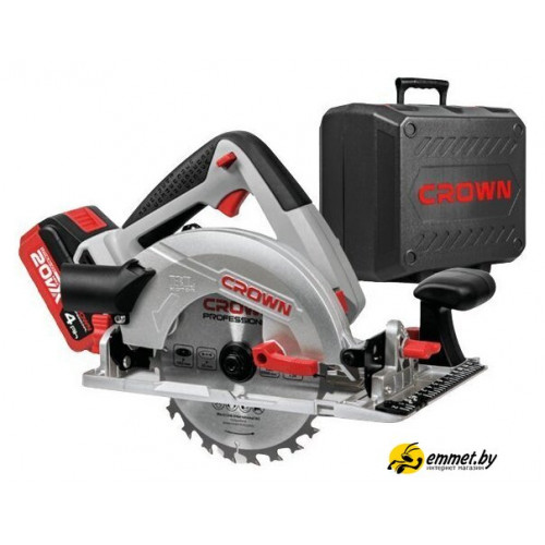Дисковая (циркулярная) пила Crown CT25002-165HX-4 BMC (с 1-им АКБ, кейс)