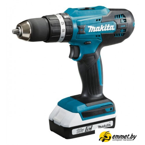 Ударная дрель-шуруповерт Makita HP488DWE (с 2-мя АКБ, кейс)