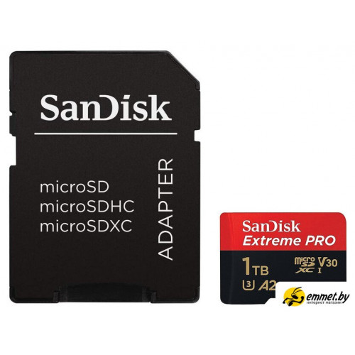 Карта памяти SanDisk Extreme PRO microSDXC SDSQXCD-1T00-GN6MA 1TB (с адаптером)