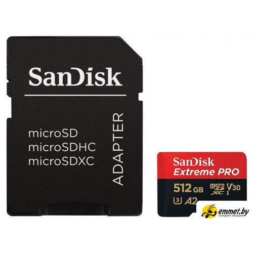 Карта памяти SanDisk Extreme PRO microSDXC SDSQXCD-512G-GN6MA 512GB (с адаптером)