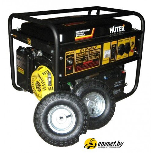 Бензиновый генератор Huter DY6500LX с колесами