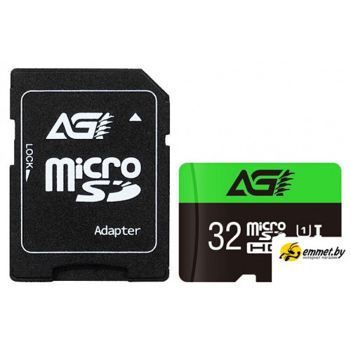 Карта памяти AGI TF138 microSDHC AGI032GU1TF138 32GB (с адаптером)