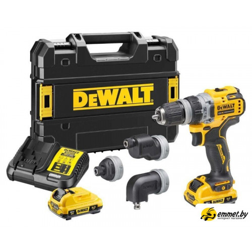 Дрель-шуруповерт DeWalt DCD703L2T (с 2-мя АКБ, кейс, набор патронов)