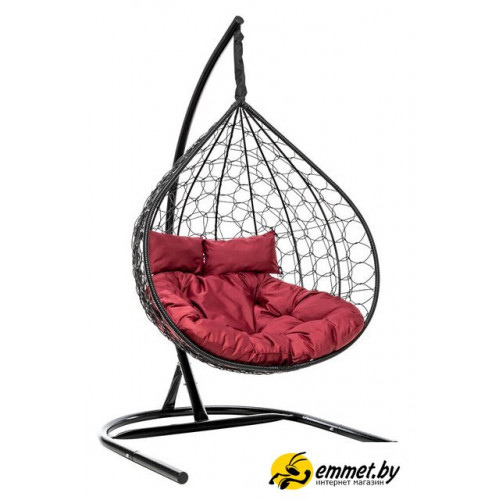 Подвесное кресло LetoLux Liverpool Twin XL (черный/бордовый)