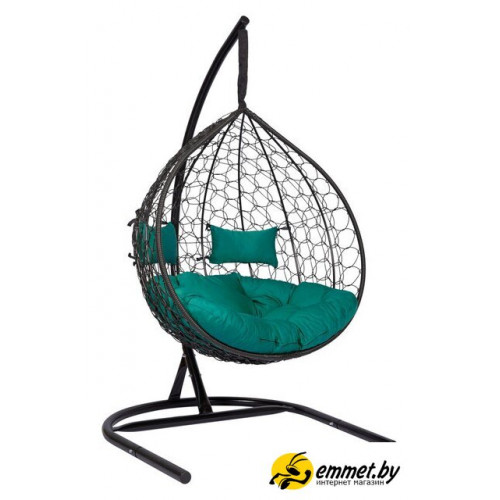 Подвесное кресло LetoLux Liverpool Twin XL (черный/темно-зеленый)