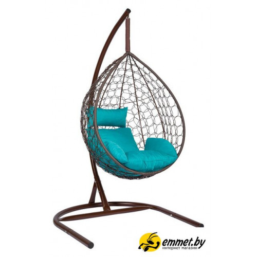Подвесное кресло LetoLux Liverpool Comfort (коричневый/бирюзовый)