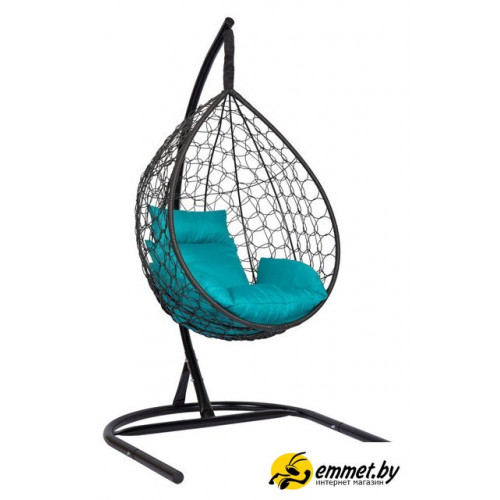 Подвесное кресло LetoLux Liverpool Comfort (черный/бирюзовый)