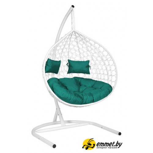 Подвесное кресло LetoLux Liverpool Twin XL (белый/темно-зеленый)