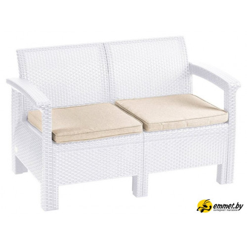 Садовый диван Holiday Ratt двухместный 125x57x76 (белый)