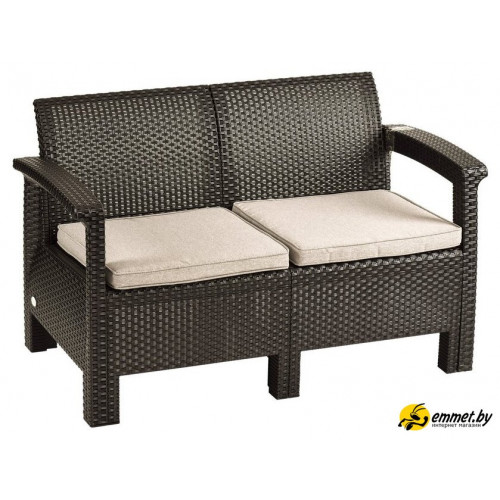 Садовый диван Holiday Ratt двухместный 125x57x76 (коричневый)
