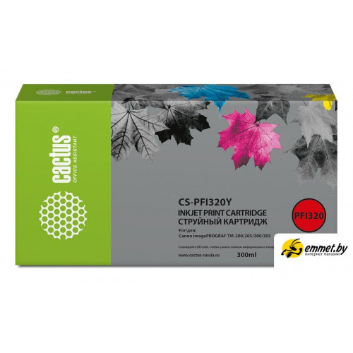Картридж CACTUS CS-PFI320Y (аналог Canon PFI320Y)