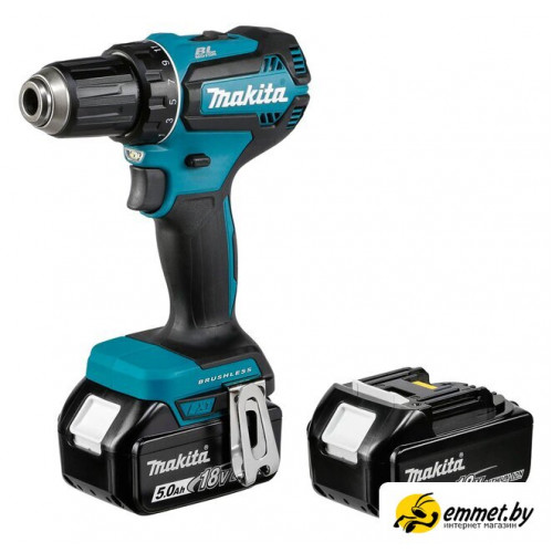 Дрель-шуруповерт Makita DDF485RTJ (с 2-мя АКБ 5.0 Ач, кейс)