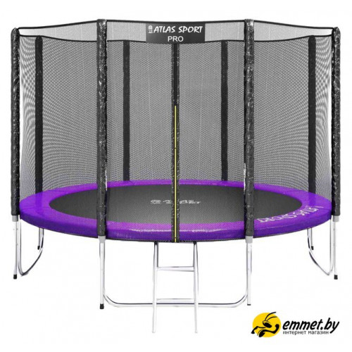 Батут Atlas Sport 312 см - 10ft Pro (с лестницей, внешняя сетка, сливовый)