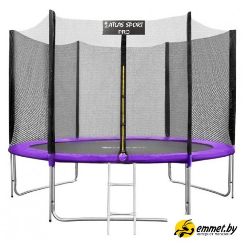 Батут Atlas Sport 252 см - 8ft Pro (с лестницей, внешняя сетка, сливовый)