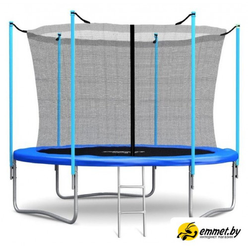 Батут Atlas Sport 252 см - 8ft (с лестницей, внутренняя сетка, синий)