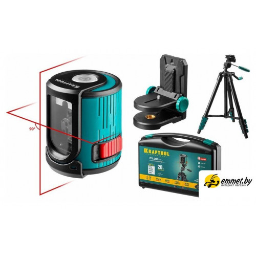 Лазерный нивелир KRAFTOOL CL-20 34700-4 (с держателем и штативом, кейс)