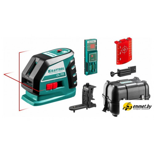 Лазерный нивелир KRAFTOOL CL-70-4 34660-4 (с держателем и детектором, кейс)