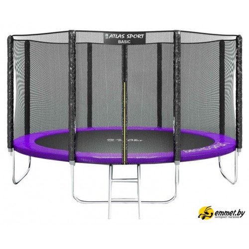 Батут Atlas Sport 435 см - 14ft Basic (с лестницей, внешняя сетка, сливовый)