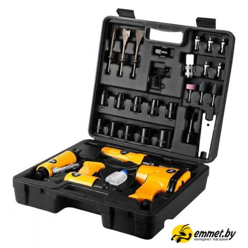 Наборы электроинструментов Deko Premium SET 34 018-0908 (прямая пневмошлифмашинка, пневмотрещотка, пневмодолото, пневмогайковерт)