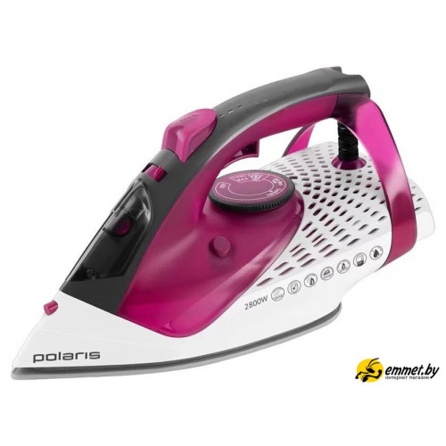 Утюг Polaris PIR 2860AK 3m (черный/розовый)