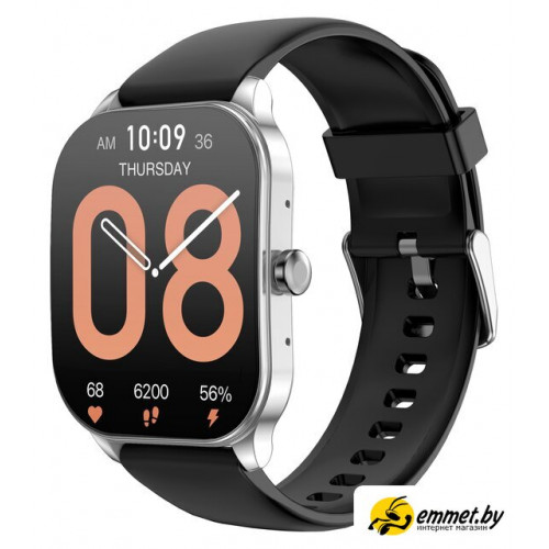 Умные часы Amazfit Pop 3S (серебристый, с силиконовым ремешком)