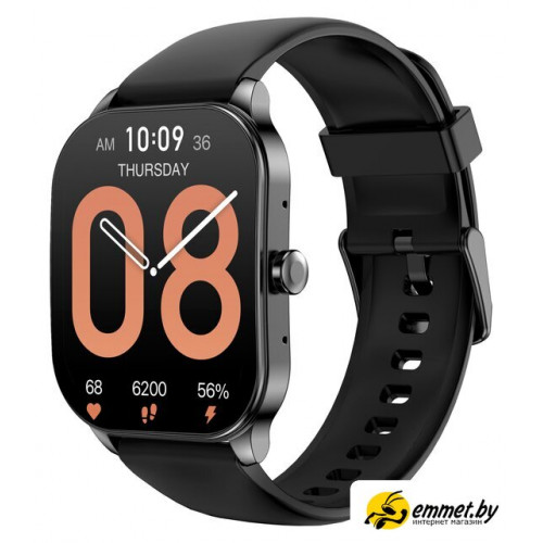Умные часы Amazfit Pop 3S (черный, с силиконовым ремешком)
