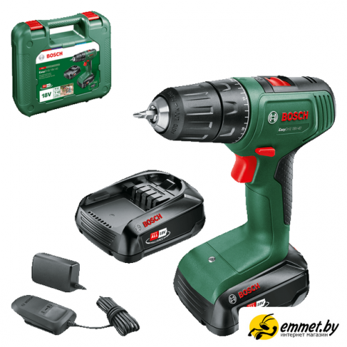 Дрель-шуруповерт Bosch EasyDrill 18V-40 06039D8005 (с 2-мя АКБ 2 Ач, кейс)