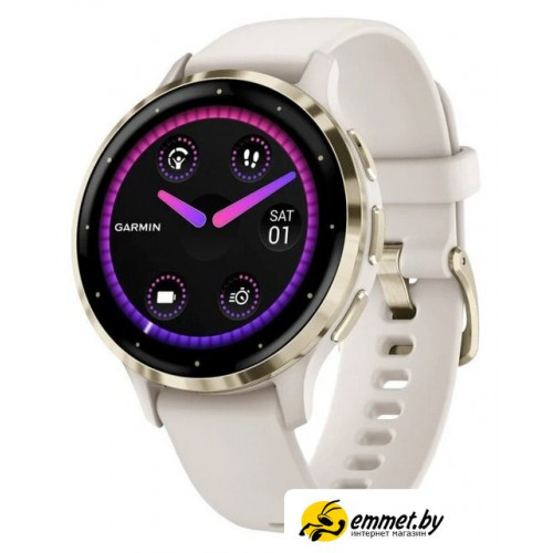 Умные часы Garmin Venu 3S (слоновая кость, с силиконовым ремешком)