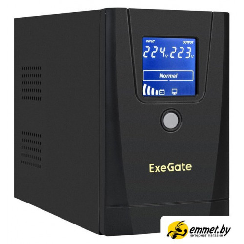 Источник бесперебойного питания ExeGate SpecialPro Smart LLB-1000.LCD.AVR.1SH.2C13.RJ.USB EX292788RUS